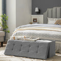 SONGMICS Storage Ottoman, Padded Foldable Bench, Chest with Lid, Holds up to 300 kg, for Bedroom, Hallway, Living Room