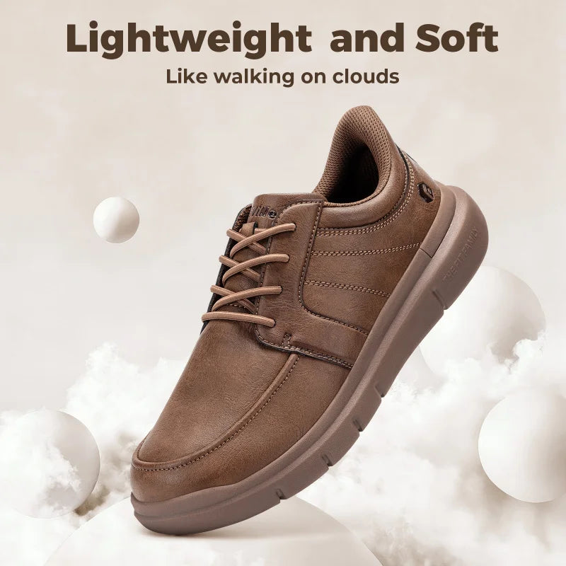 FitVille Wide Slip On Shoes For Men'S Lightweight Casual Dress Oxfords Shoes Business Walking Sneakers With Arch Support