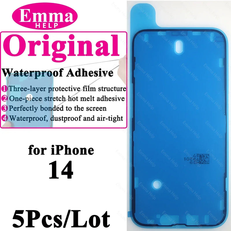 5Pcs Waterproof Sticker for iPhone 13 12 11 Pro Max 14Plus 3M Adhesive LCD Screen Frame Seal Repair Adhesive iphone Acccessories