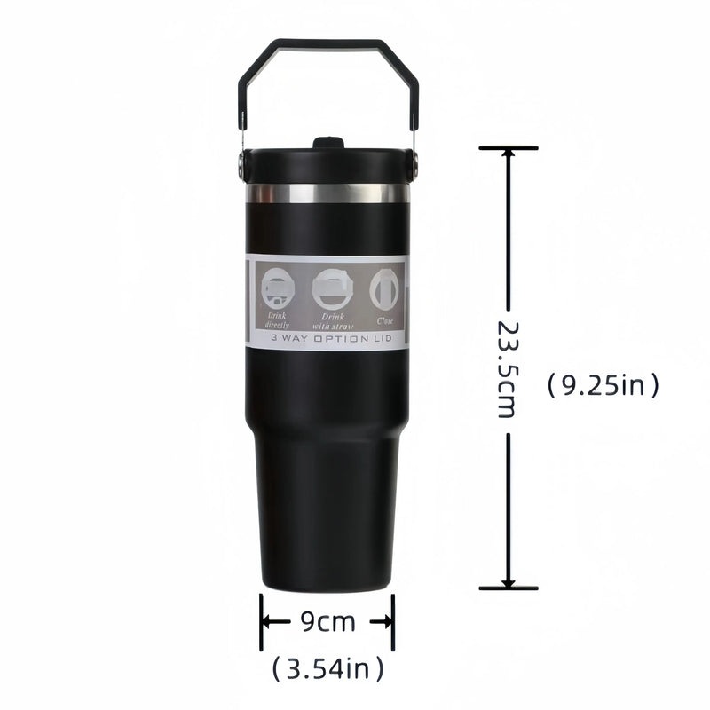 30oz Large Capacity Stainless Steel Thermal Coffee Mug Thermos Cup Portable Thermos Cup Vacuum Flask Insulated Hot Water Bottle