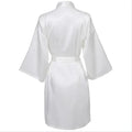 Solid Satin Night Robe, Elegant Half Sleeve V Neck House | SAMAG