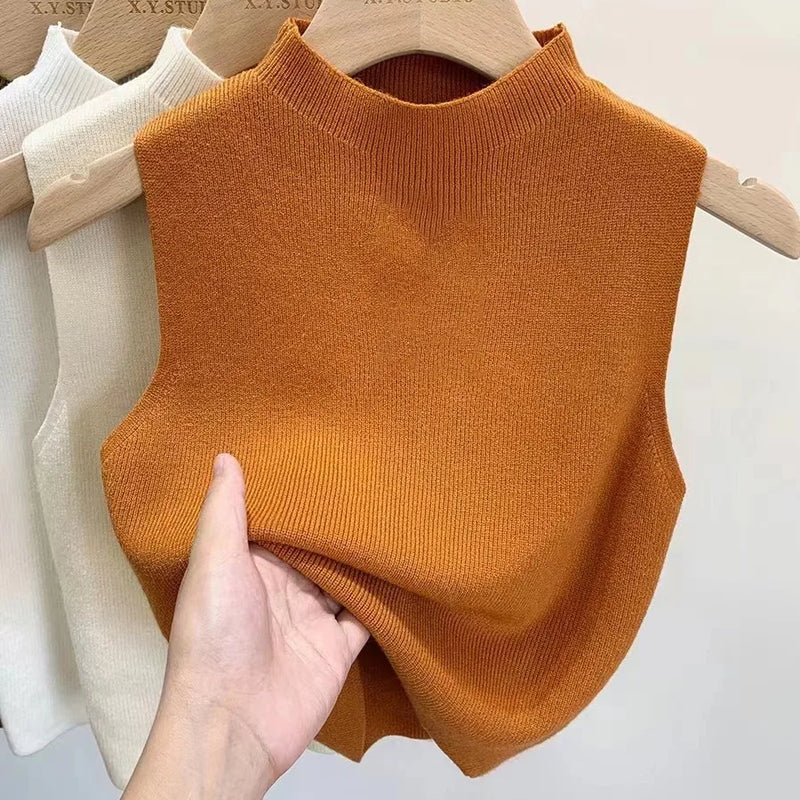 Women Knitted Tank Top Summer Fall Slim Sweater Short - View 14 | SAMAG