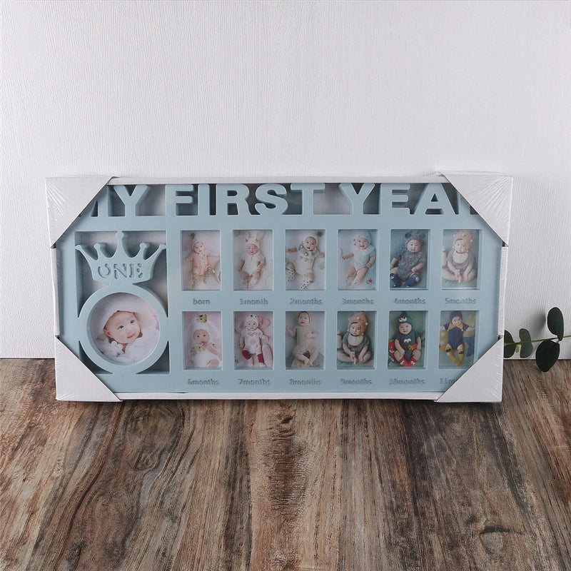 Baby Keepsake Frame 0-12 Months Pictures My First Year Photo Frame Newborn Memory Gifts Souvenirs Photo Frame For Babies