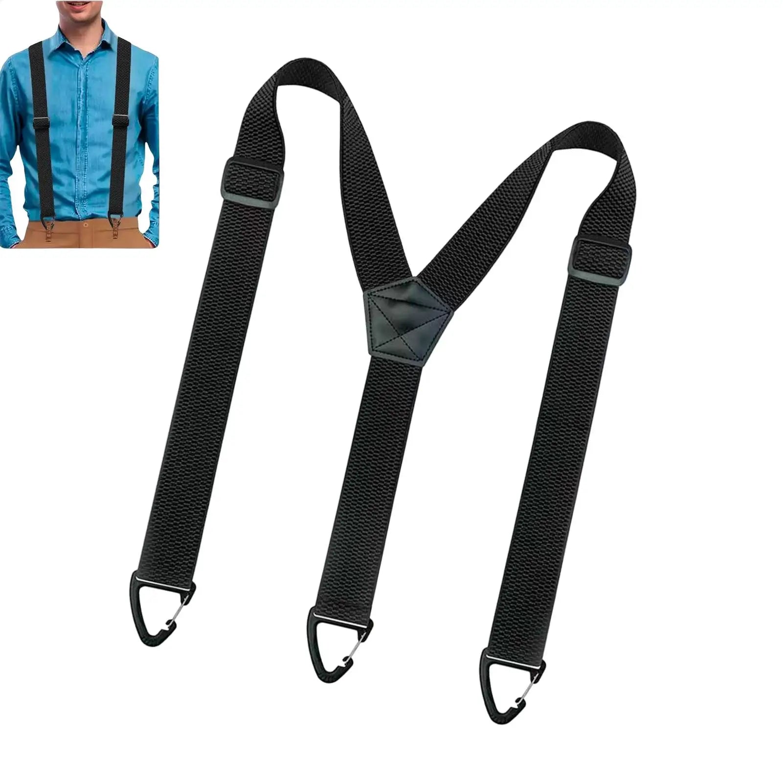 Suspenders for Men with Swivel Hooks for Men Work Jeans Y Back Adjustable Elastic Trouser Braces Belt Loop Elastic Straps