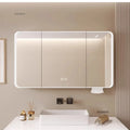 Minimalist Modern Arc-shaped Smart Bathroom Mirror Cabinets Home Furniture Wall-mounted Bathroom Mirror Cabinet with Lighting b