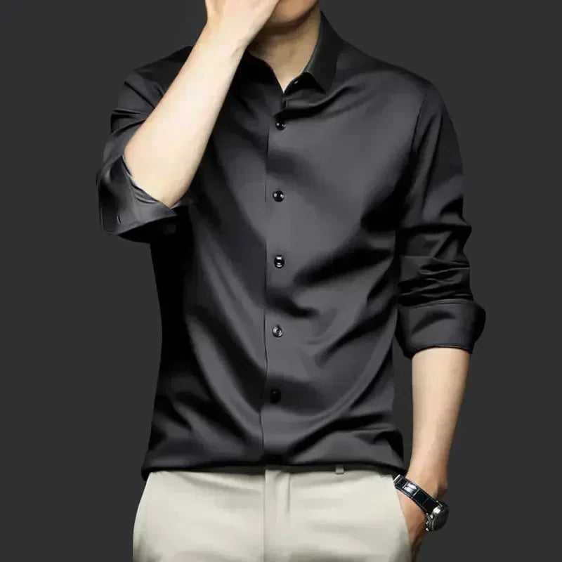 S-6XL Men's Long Sleeve Shirt Luxury Wrinkle Resistant | SAMAG