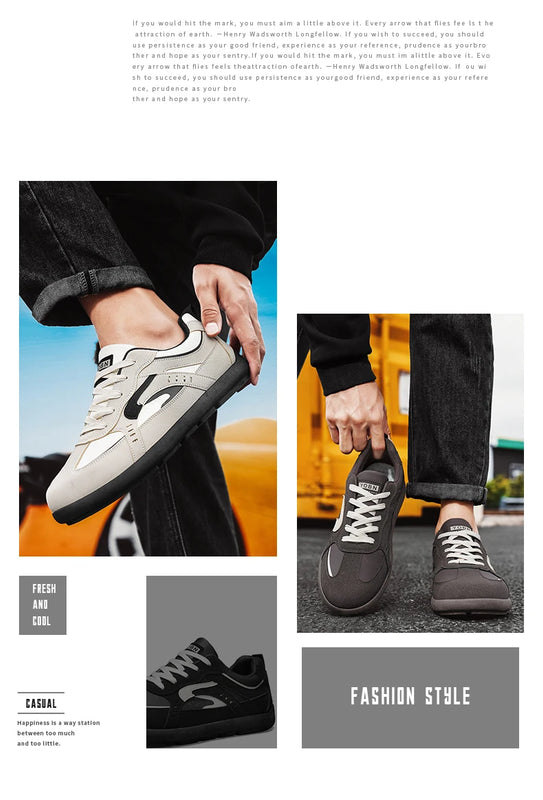 Men's Casual Sports Shoes with Low Heel Round Toe Soft Sole Multi-color Design Fashionable Large Size Walking Board Shoes
