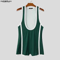 INCERUN Men's Bodysuits Patchwork Sleeveless Summer Casual Male Rompers Playsuits Workout Color-block Cozy Bodysuit For Man 2026