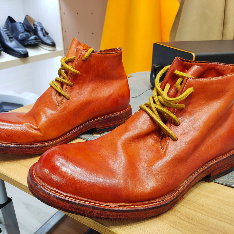 British Style Mens Ankle Boots Soft Calf Real Leather Handmade Motorcycle Boots Leather Sole Comfortable Lace Up Winter Footwear