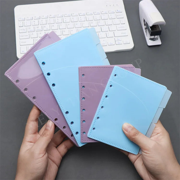 A6 A7 Pockets Binder Folders for 6Ring Notebook Divider Page Waterproof PVC Leaf Document Filing Bag