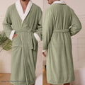 Autumn Winter Men's Robe Thicken Flannel Long Bathrobe Kimono Gown Loose Casual Male Sleepwear Home Clothes Coral Fleece Pajama