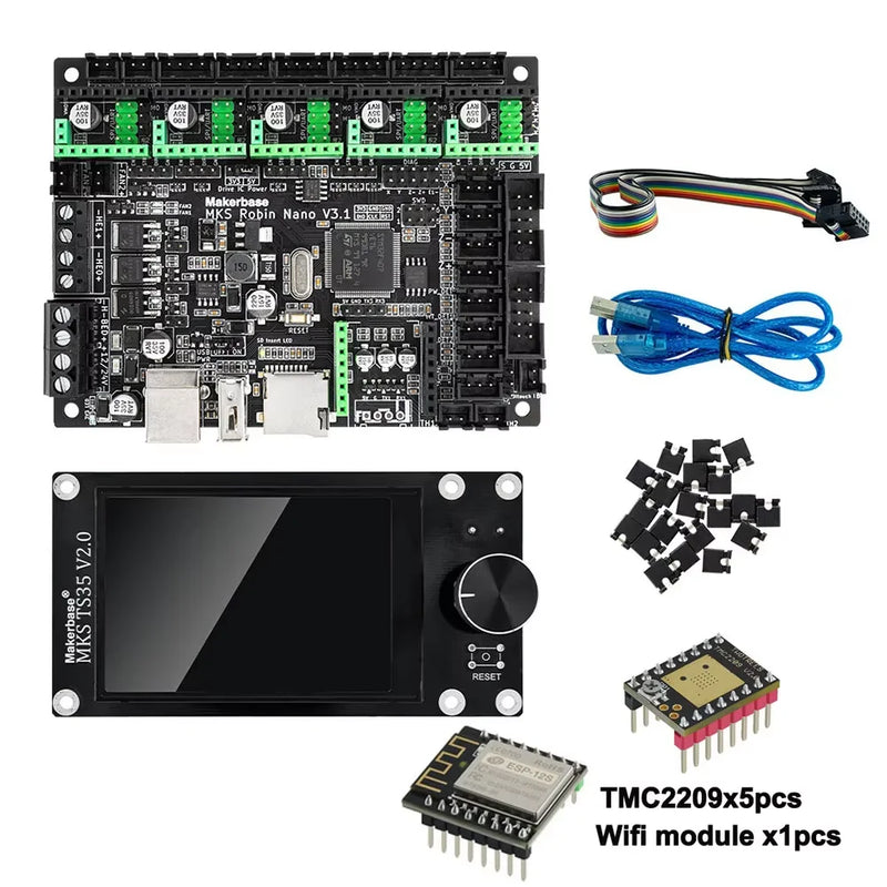 Makerbase MKS Robin Nano V3.1 Control Board 3D Printer Motherboard TS35 TFT Touch Screen/WIFI Module Suitable for A4988 TMC2209