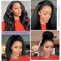 40 Inch Invisible Strap 360 Transparent Full Lace Glueless Wig Invisible Drawstring Wig Kinky Straight Ready To Wear HD Lace Front Human Hair Wigs Wear & Go