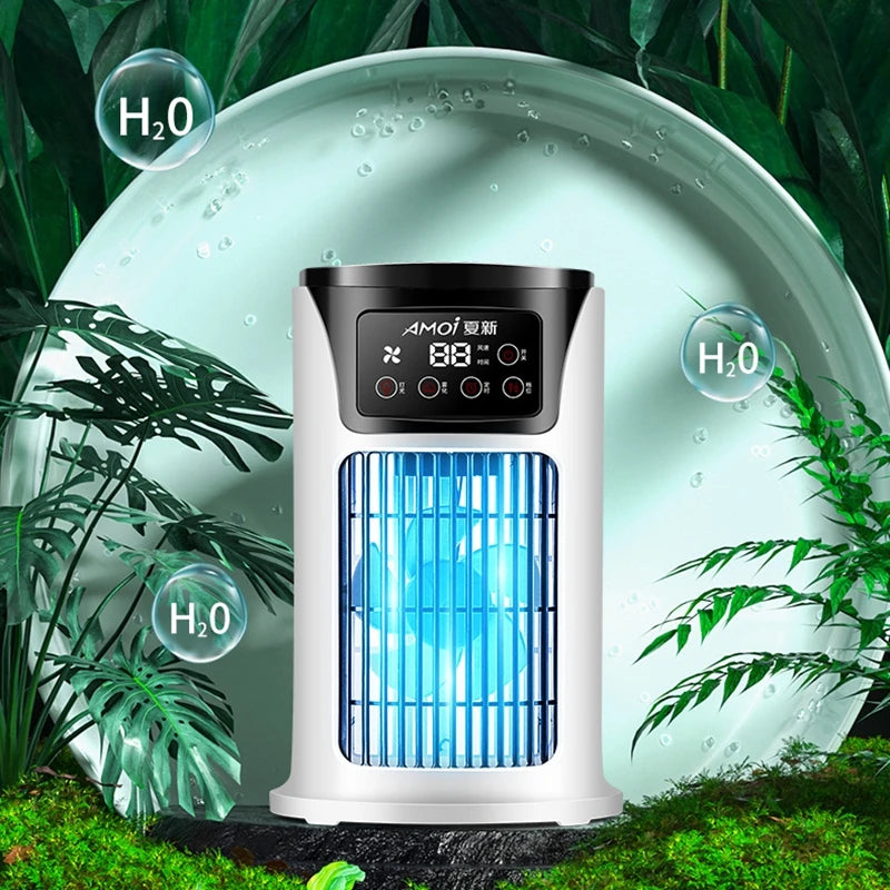 Multifunctional Portable Air Cooler Cold Air-cooled Fan Small Humidification Air Conditioner Natural Desktop Fan for Home Office