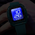 SMAEL Outdoor Sports Watches Fashion Leisure Men Watches 5ATM Waterproof Rectangle 8108 LCD Display Digital Student Wristwatches