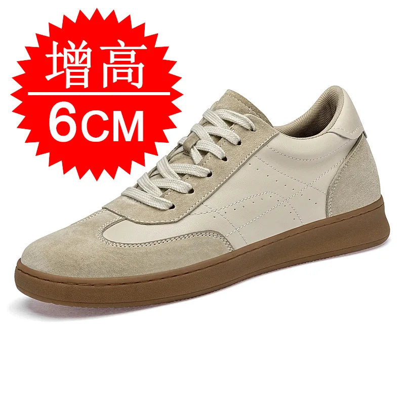 Men Invisible Height-increasing 8cm Elevator Shoes Lace-up Sports with Thick Sole Training 6cm Casual Wear Board Shoes