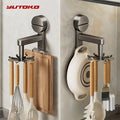YUTOKO 360 Rotating Suction Cup Hooks Wall Mounted for Kitchen Utensil Organizer Spatula Spoon Holder No Drill Anti | SAMAG