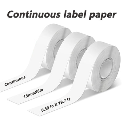 3 Rolls 15mm X 6m Continuous Label Paper for Q31 Q32 Q30S | SAMAG