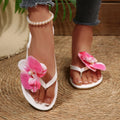Women's 2026 New Resort Style Lightweight Non-slip Casual Flip-flops Summer Floral Decoration Comfortable Non-slip Flip-flops