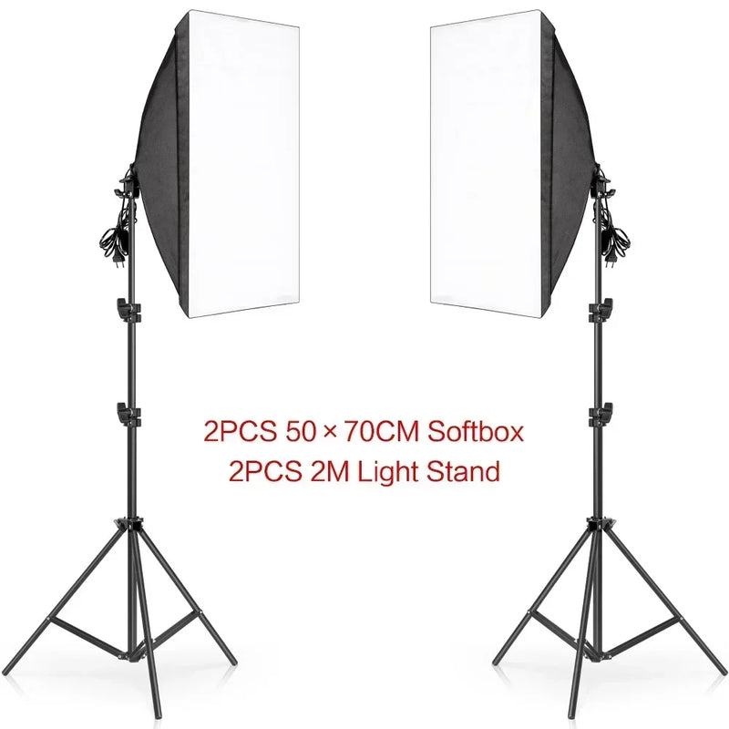 Softbox Light Photography Kit Photo 2M Tripiod for Soft Box Disc Light Led 45W Photo Studio Stand Lighting Shooting Lamp Video