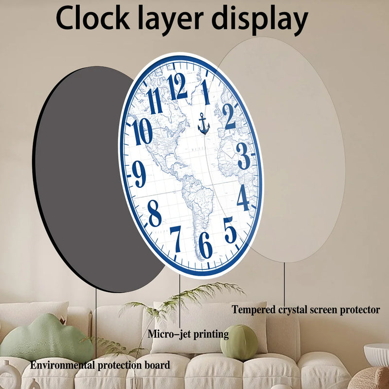 World Map Pattern Clock Suitable for Home And College Decor Unique Wall Art Timepiece