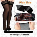 Plus Large Size Oversized Women Black Lace Stockings Thigh High Sexy Ultra-thin for Ladies Over Knee Long Socks Anti-slip XXXXL