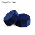 Hexagon Shape Velvet Jewelry Box Double Ring Storage Box Woman Gift Earrings Package Case Wedding Ring Display Packaging Box