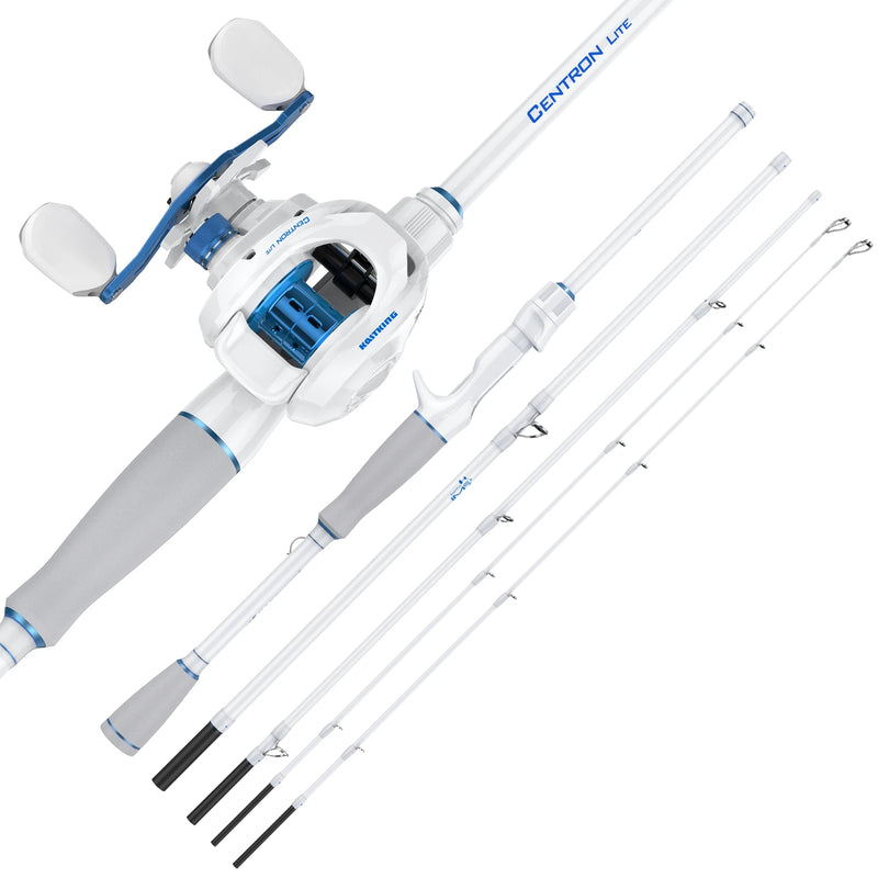 KastKing Centron Lite Travel Casting Combo Fishing Rod Reel Packable Baitcaster Combos Lightweight IM6 Graphite Multi-Piece Kit