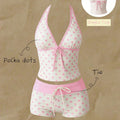Women Bikinis Set Vintage Striped Floral Tankini Swimsuit | SAMAG