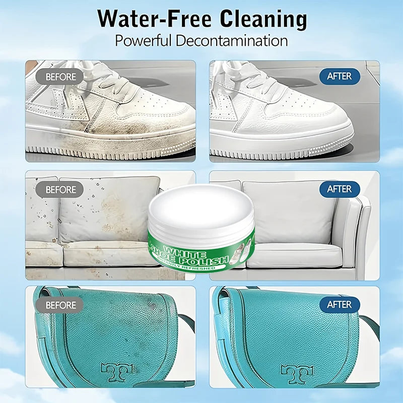 High-quality White Shoe Cleaner, a Whitening and Stain Remover for Synthetic Leather, Car Interiors, and Genuine/Faux Leather