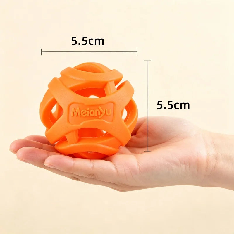 Durable Hollow Elastic Dog Chew Ball Interactive Teeth Cleaning Molar Toy Fetch Ball for Small to Medium Sized Dogs