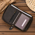 Men Crazy horse Genuine Leather Coin Wallet Real Leather Snap Short Purse Women Coin Pocket Zip Around Small Trifold Pocket