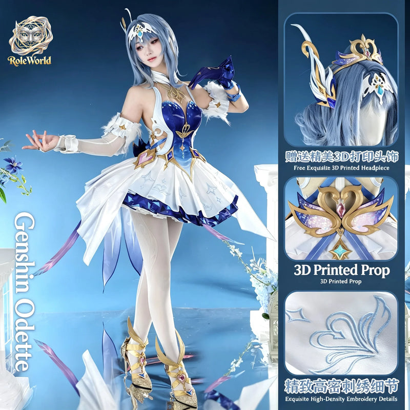 New Arrival Genshin Impact Snezhnaya Odette Cos Women Winter Outfit Halloween Carnival Comic Con Advance Payment Pre-sale