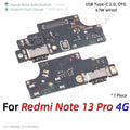 Bottom USB Charger Board Dock Connector Charging Port Flex Cable For Xiaomi Redmi Note 13 14 13C 14C 14R 13R Pro Plus 4G 5G Part