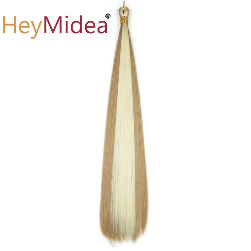 22-28Inch Straight Pony Hair Bundles Crochet Braids Hair Silky Colorful Synthetic Braiding Hair Ombre Synthetic Hair For Women