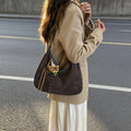 Large Capacity Simple Casual Hobo Bag Comfortable and Versatile Texture Crossbody Shoulder Bag Simple Retro Commuter Storage Bag