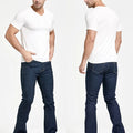 Mens Winter Stretch Denim Jeans Thicken Warm Pants Slim Slightly Flare Trousers Boot Cut Fit Polar Fleece Jeans