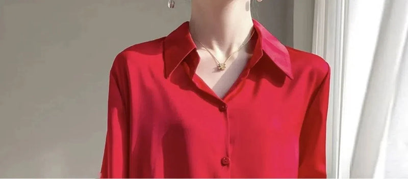 Fashion Loose Solid Color Turn - down Collar Simplicity - View 6 | SAMAG