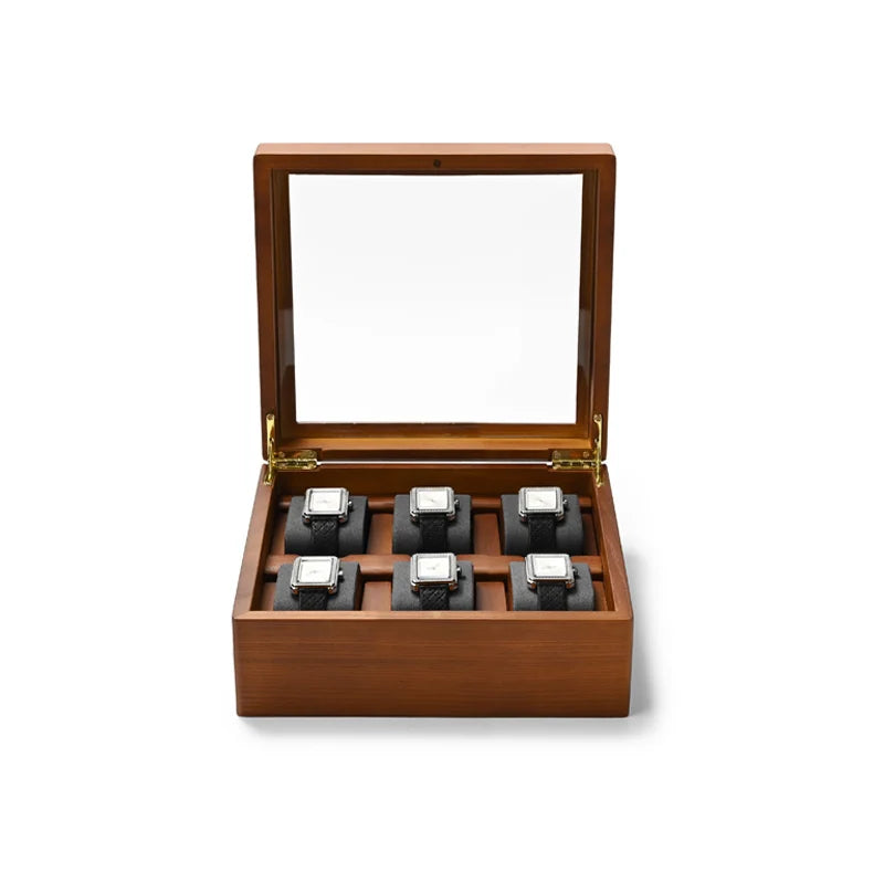 Oirlv 10 Grids Watch Box Wooden Jewelry Box Watch Organizer Case Men Women Mechanical Watchs Storage Case Wristwatch Display Box