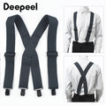 Deepeel Fashion 5cm Wide Adults Men's Suspenders Adjust Elastic Strap X - type 4 Clips Male Braces Harness Man | SAMAG