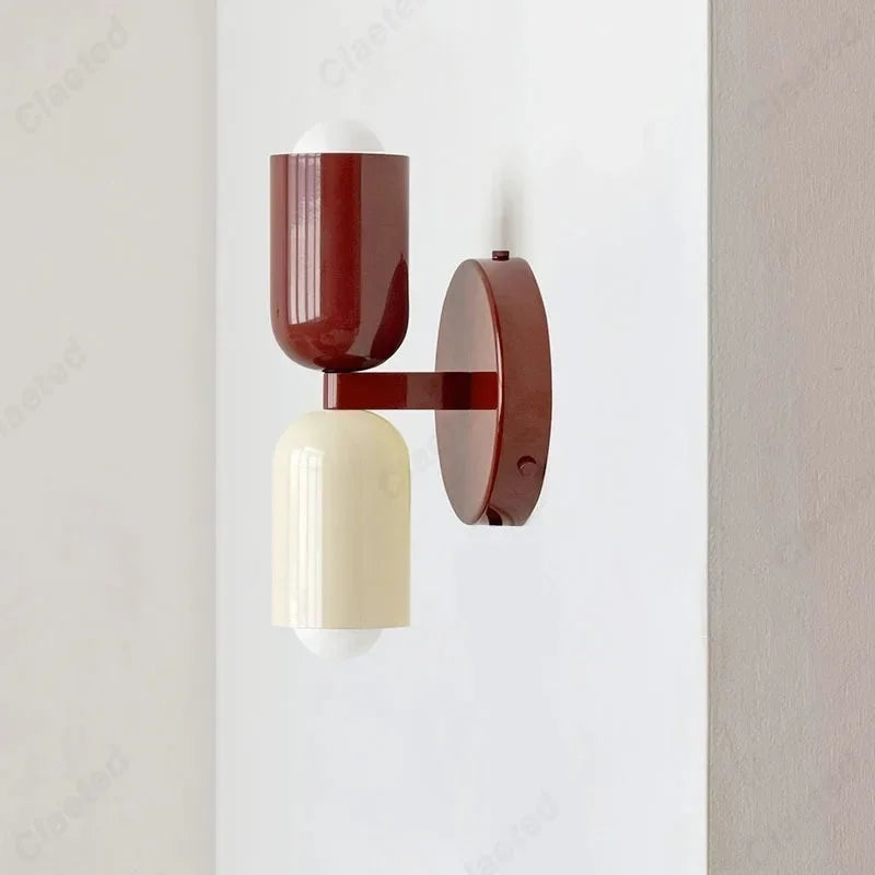 LED Creative Cream Wind Double Headed E27 Hotel Restaurant Wall Light Indoor Home Bedroom Bedlight Living Room Corridor Lighting