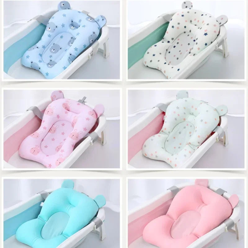 Adjustable Bathtub Support Mat Foldable Floating Baby Bath Seat Pad Shower Cushion Safety Water Pad for Newborn Baby Bathing Use