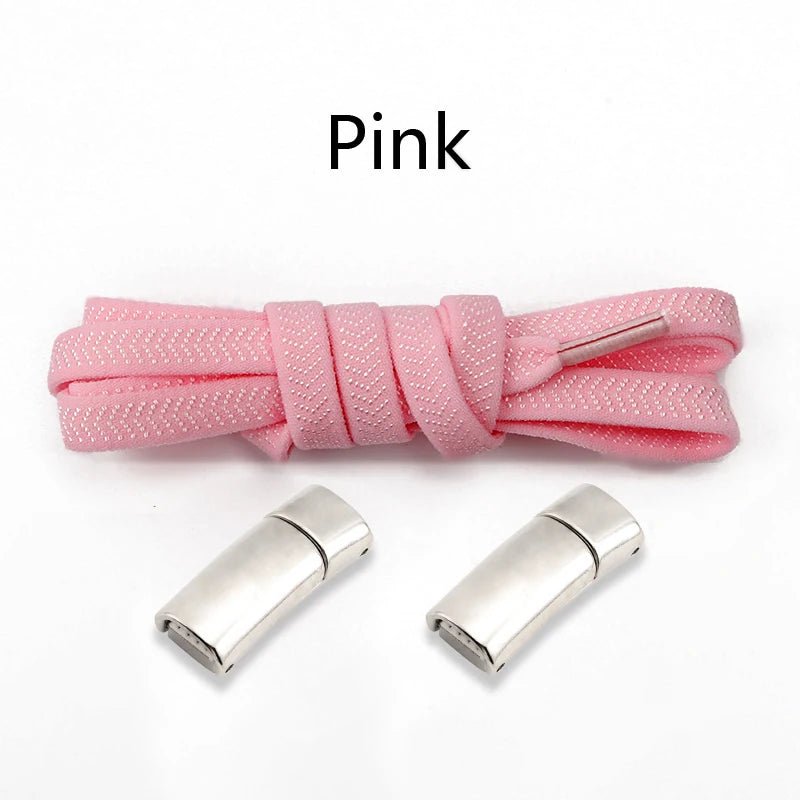 Metal Lock Magnetic Shoelaces Flat Sports Enthusiasts No Tie Shoe Laces Safe And Reliable Lazy Shoelace Rubber Band Shoestrings