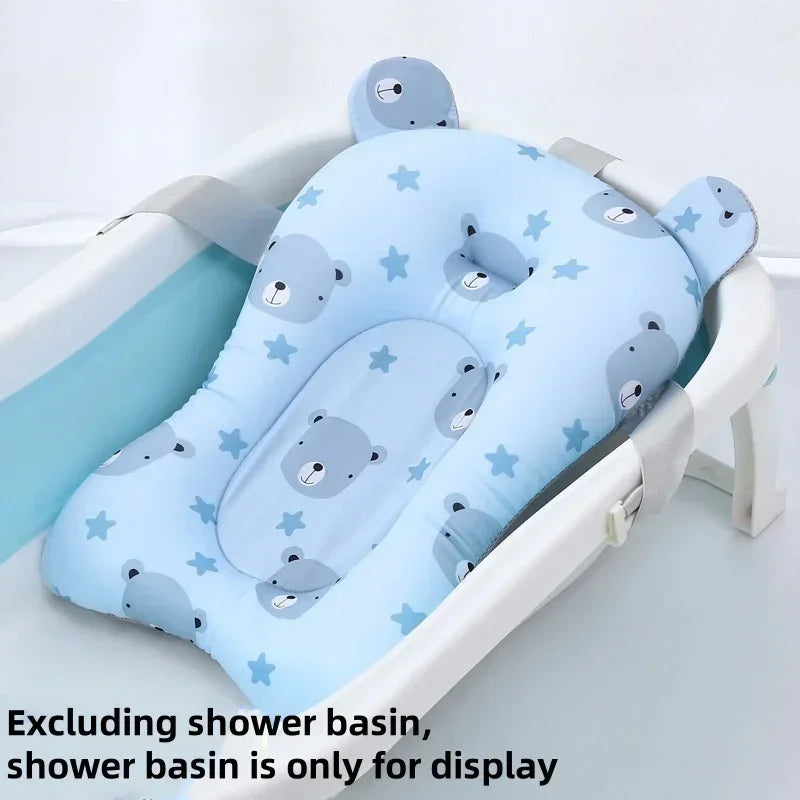 Adjustable Bathtub Support Mat Foldable Floating Baby Bath Seat Pad Shower Cushion Safety Water Pad for Newborn Baby Bathing Use