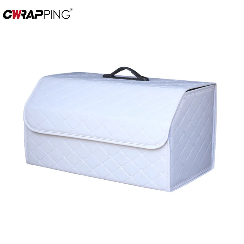 Car Trunk Organizer Box Large Capacity Auto Multiuse Tools Storage Bag Stowing Tidying Leather Folding for Car Trunk Storage Box