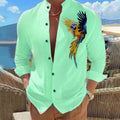 Men's Floral Print Long Sleeved Shirt Fashionable Casual | SAMAG