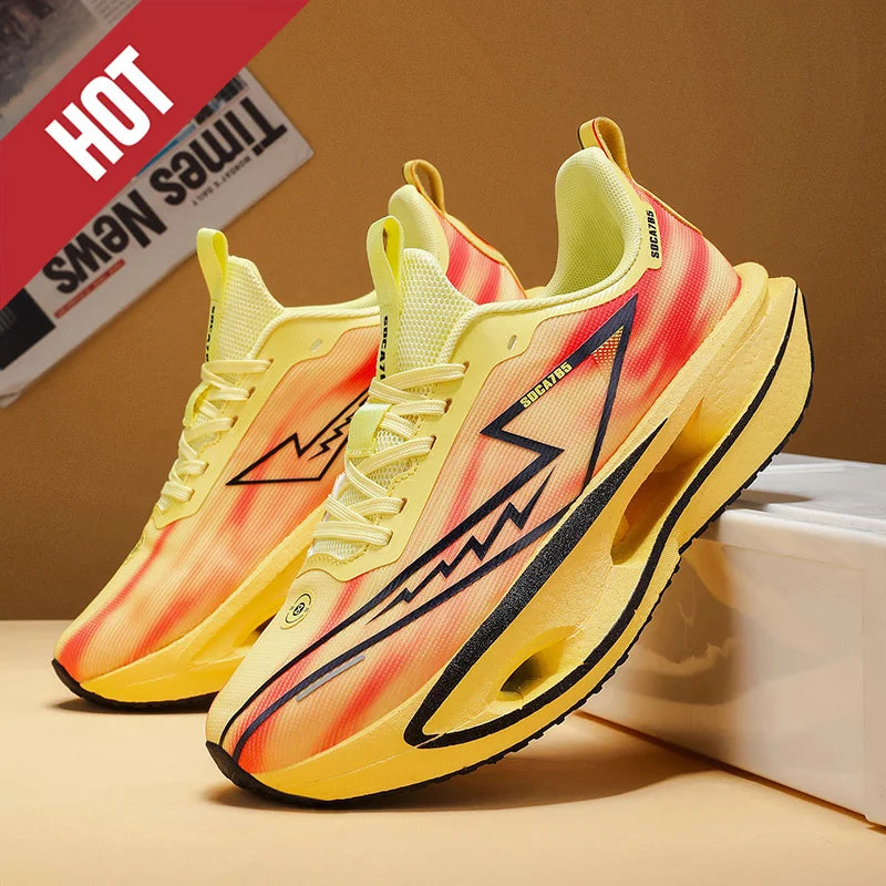 Cushion Running Shoes Carbon Plate Marathon Men Sports Breathable Lightweight Women's Comfy Athletic Antiskid Sneakers Casual