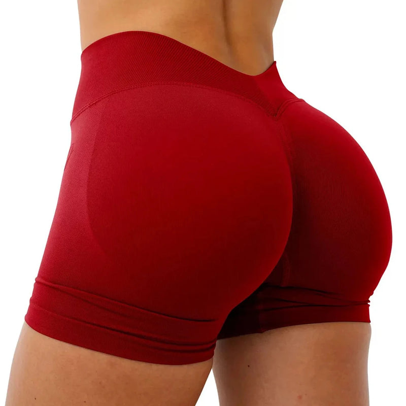 Gym Shorts Woman Seamless Yoga Shorts Fitness Training Yoga Clothing Butt Lifting Workout Short Leggings V Waist Sports Shorts