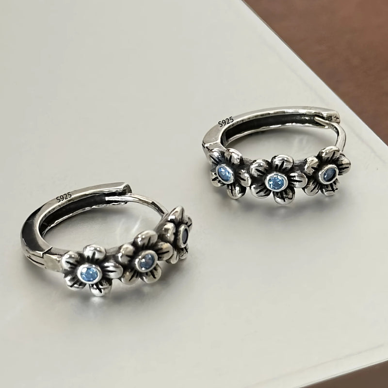 VENTFILLE 925 Sterling Silve Star Hoop Earring for Women Zircon Geometry Wide Office Versatile Jewelry Birthday Gift Dropship