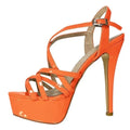 Women Sandals 14CM Super Sexy Platform High Heels Ankle Strap Sandals Open Toe Sanke Gladiator Party Dress Red Wedding Shoes
